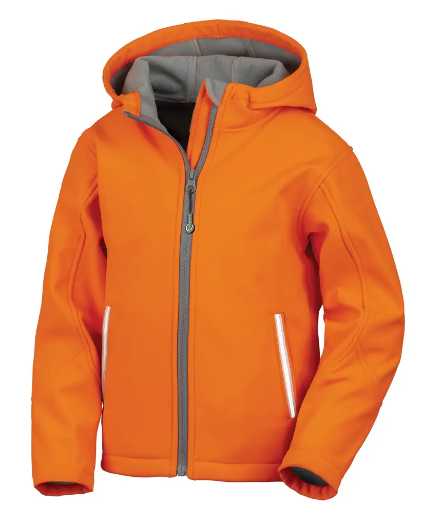 Kids Tx Performance Softshell met capuchon, neon orange — productfoto 6