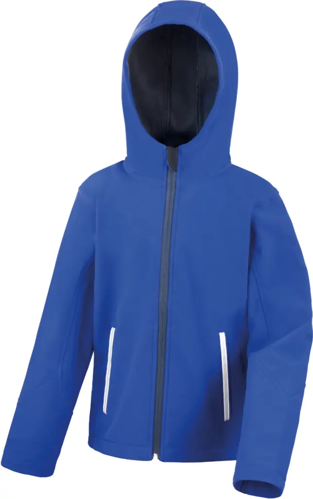 Kids Tx Performance Softshell met capuchon, royal blue / navy — productfoto 9