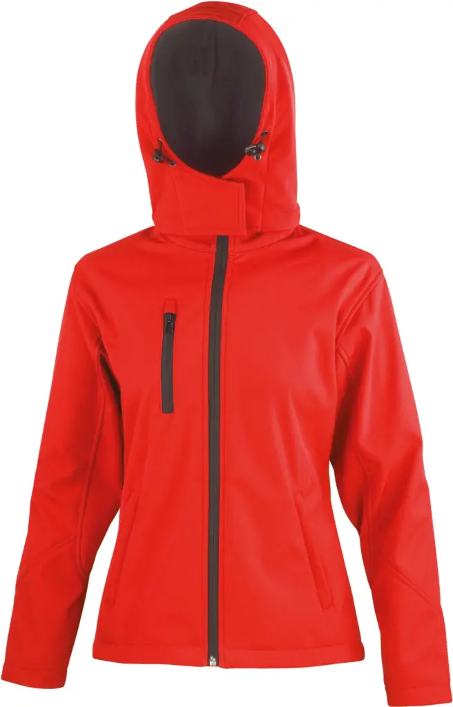 Core Ladies Tx Performance Hooded Soft Shell Jacket, red / black — productfoto 5