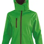 Core Ladies Tx Performance Hooded Soft Shell Jacket, vivid green / black — productfoto 6