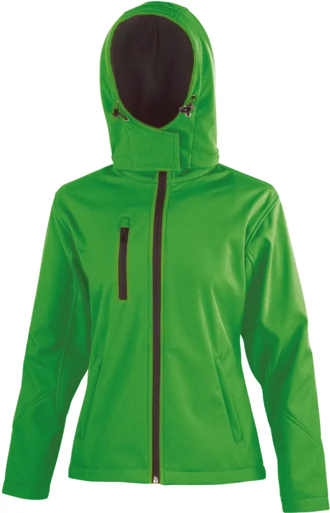 Core Ladies Tx Performance Hooded Soft Shell Jacket, vivid green / black — productfoto 6
