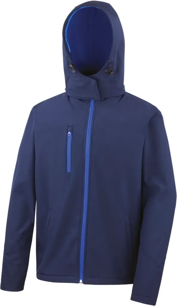 PS_R230M_NAVY-ROYAL - Hidalgo-werbeartikel Core Tx Performance Hooded Soft Shell Jacket, navy / royal — productfoto 4