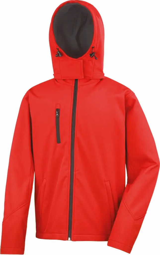 PS_R230M_RED-BLACK - Hidalgo-werbeartikel Core Tx Performance Hooded Soft Shell Jacket, red / black — productfoto 5
