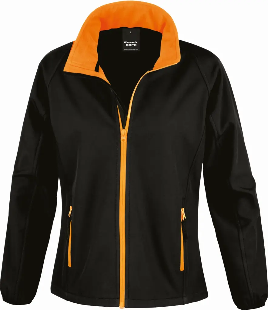 Core Ladies Printable Soft Shell, black / orange — productfoto 4