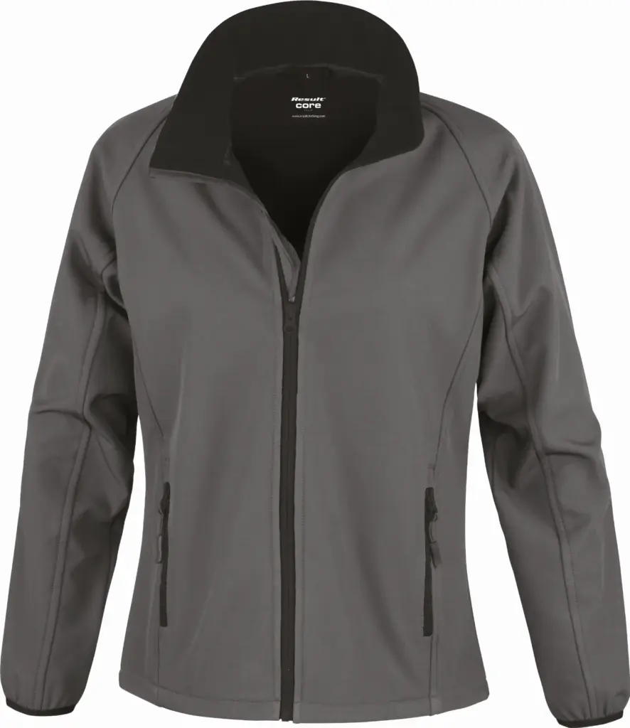 Core Ladies Printable Soft Shell, charcoal / black — productfoto 5