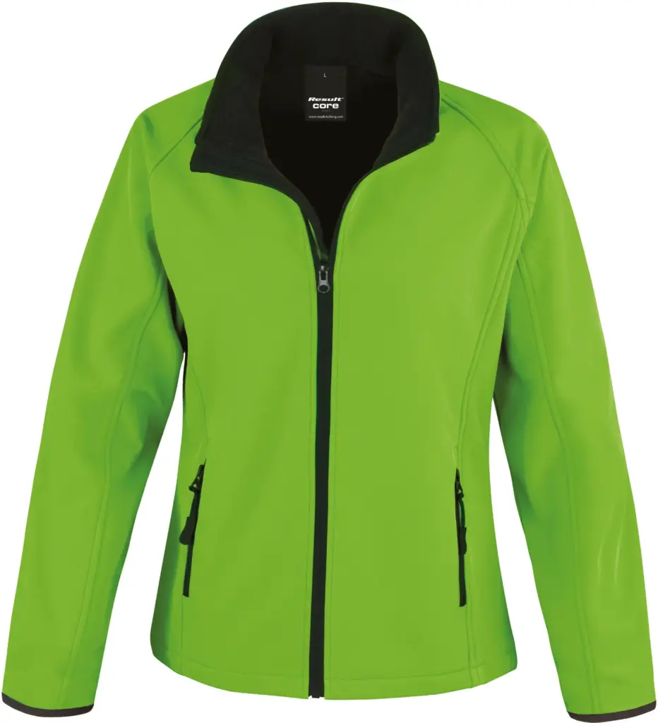 Core Ladies Printable Soft Shell, vivid green / black — productfoto 10