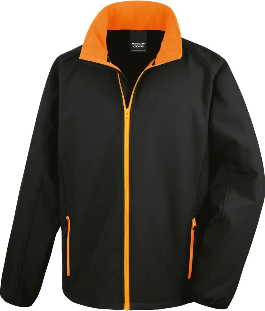 PS_R231M_BLACK-ORANGE - Hidalgo-werbeartikel Core Printable Soft Shell, black / orange — productfoto 6
