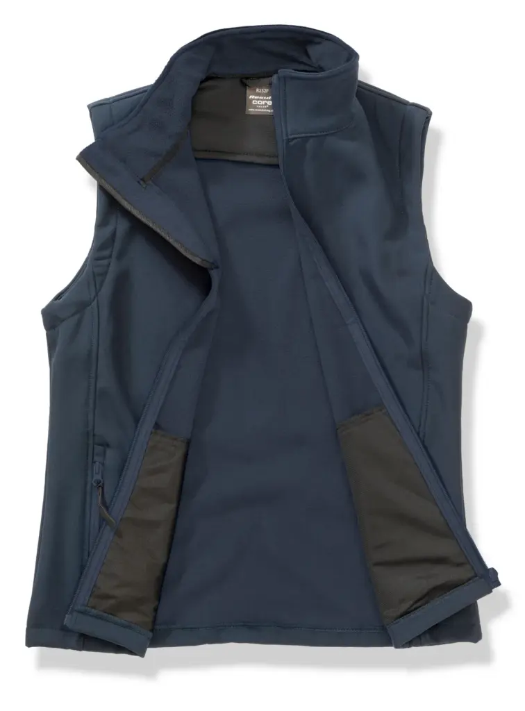 PS_R232F_NAVY-NAVY - Hidalgo-werbeartikel Core Ladies Printable Softshell Bodywarmer, navy / navy — productfoto 9