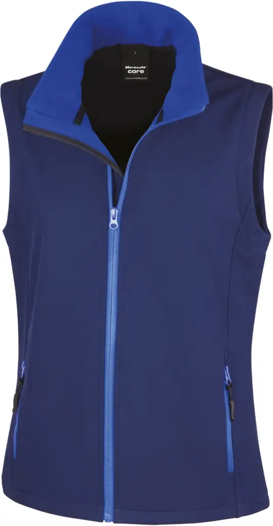 PS_R232F_NAVY-ROYAL - Hidalgo-werbeartikel Core Ladies Printable Softshell Bodywarmer, navy / royal — productfoto 8