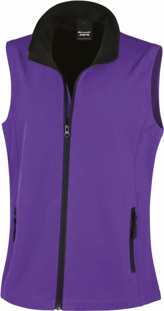 PS_R232F_PURPLE-BLACK - Hidalgo-werbeartikel Core Ladies Printable Softshell Bodywarmer, purple / black — productfoto 10