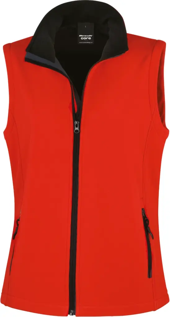 PS_R232F_RED-BLACK - Hidalgo-werbeartikel Core Ladies Printable Softshell Bodywarmer, red / black — productfoto 11