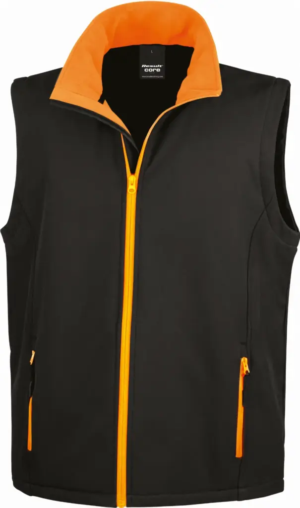Core Printable Softshell Bodywarmer, black / orange — productfoto 5