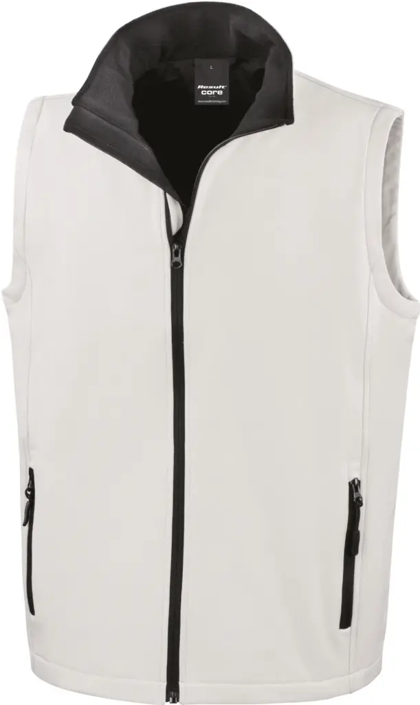 Core Printable Softshell Bodywarmer, white / black — productfoto 12