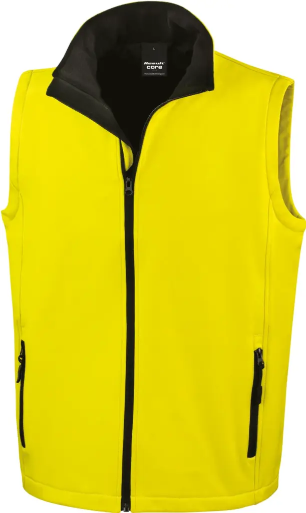 Core Printable Softshell Bodywarmer, yellow / black — productfoto 13