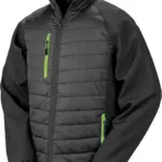 Black compass gewatteerde softshelljas, black / lime — productfoto 6