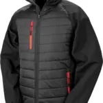 Black compass gewatteerde softshelljas, black / red — productfoto 8