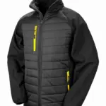 Black compass gewatteerde softshelljas, black / yellow — productfoto 10