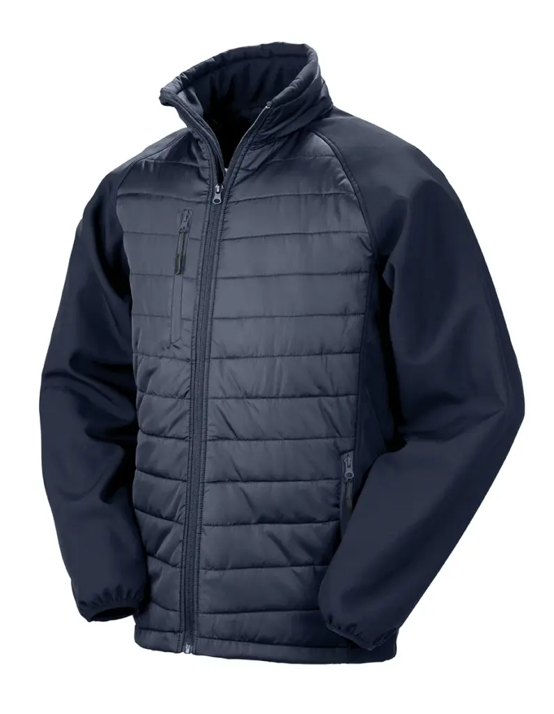 Black compass gewatteerde softshelljas, navy / navy — productfoto 13