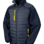 Black compass gewatteerde softshelljas, navy / yellow — productfoto 16