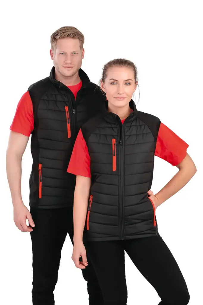 Black compass gewatteerde softshell bodywarmer