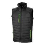 Black compass gewatteerde softshell bodywarmer, black / lime — productfoto 6