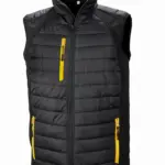 Black compass gewatteerde softshell bodywarmer, black / yellow — productfoto 10