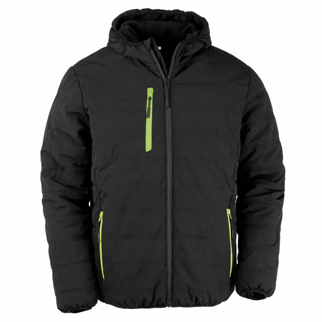 Gewatteerd gerecycled jack black compass, black / lime — productfoto 3