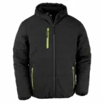 Gewatteerd gerecycled jack black compass, black / lime — productfoto 3