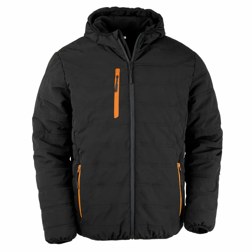Gewatteerd gerecycled jack black compass, black / orange — productfoto 4