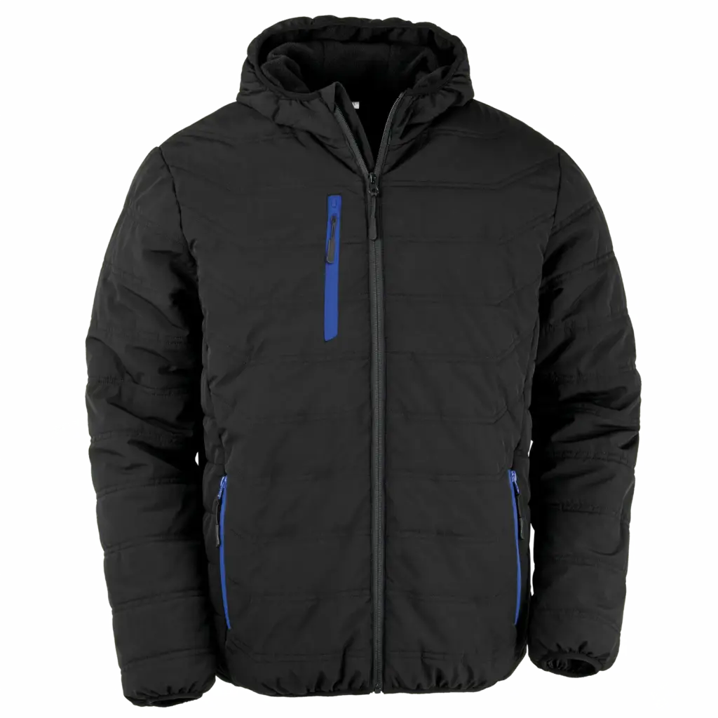Gewatteerd gerecycled jack black compass, black / royal — productfoto 6