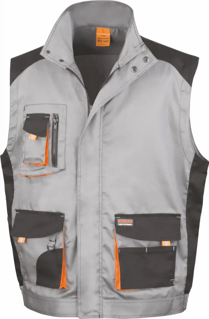 PS_R317X_GREY-BLACK-ORANGE - Hidalgo Work-guard Lite Gilet, grey / black / orange — productfoto 4
