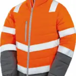 Zacht gewatteerd veiligheidsjack, fluorescent orange / grey — productfoto 2
