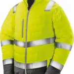 Zacht gewatteerd veiligheidsjack, fluorescent yellow / grey — productfoto 3