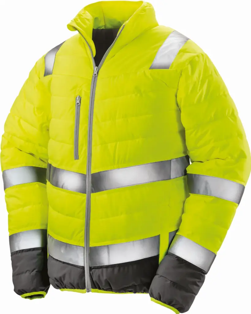 Zacht gewatteerd veiligheidsjack, fluorescent yellow / grey — productfoto 3