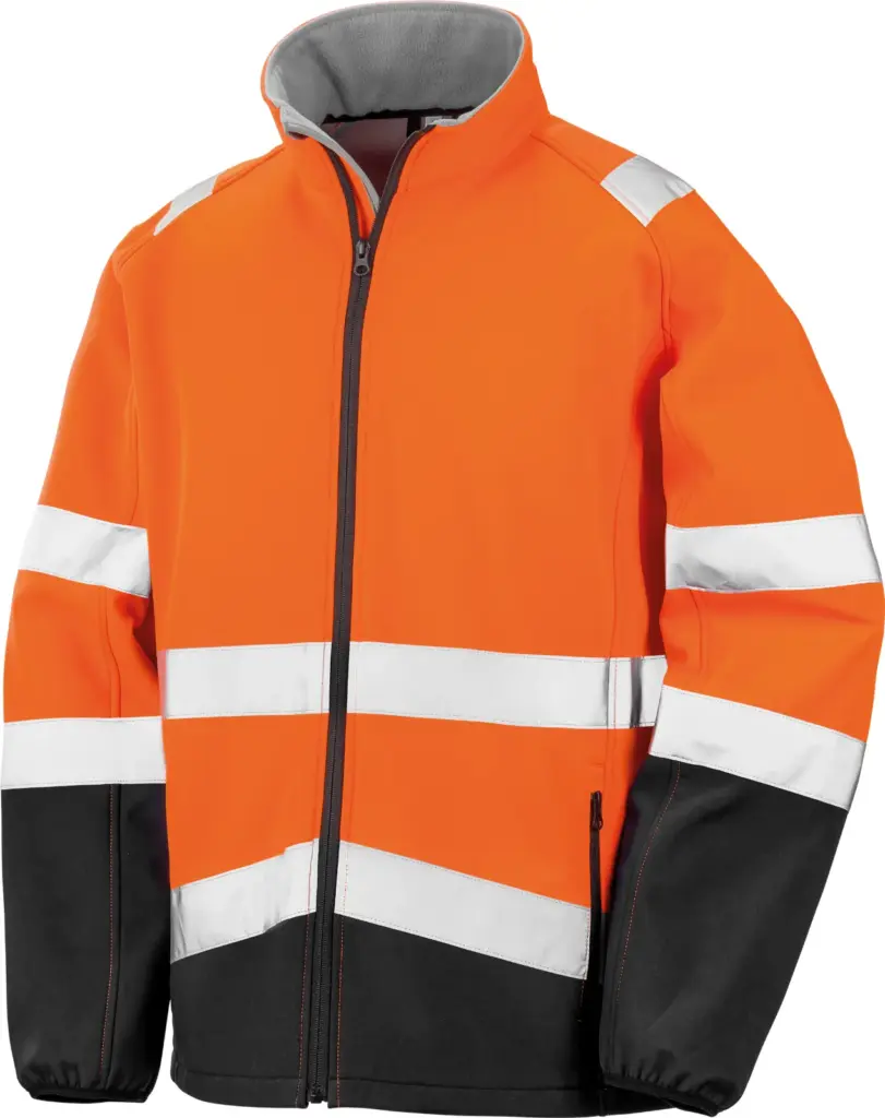 Softshelljack, fluorescent orange / black — productfoto 2
