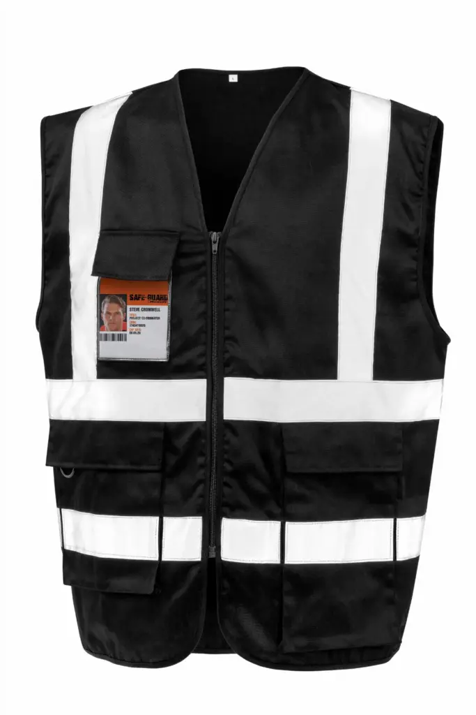 Veiligheidshesje met rits, black — productfoto 3