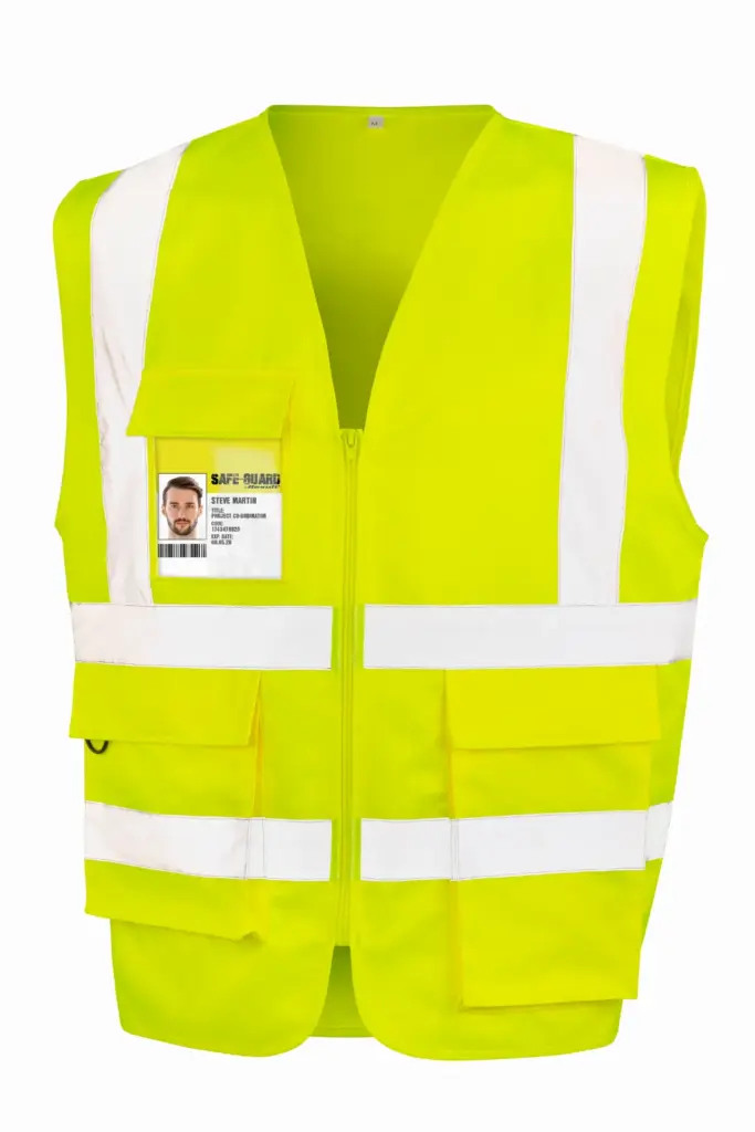 Veiligheidshesje met rits, fluorescent yellow — productfoto 5