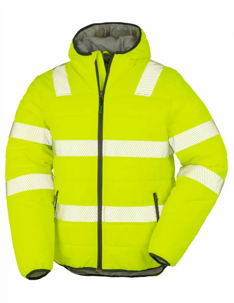 Gerecycled gewatteerd jack ripstop, fluorescent yellow — productfoto 4