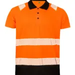 Gerecyclede veiligheidspolo, orange / black — productfoto 3