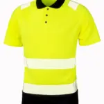 Gerecyclede veiligheidspolo, yellow / black — productfoto 4