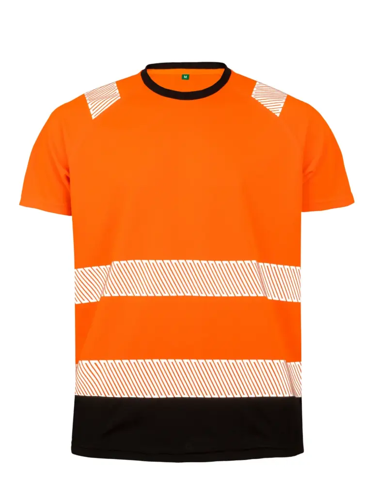 Gerecycled veiligheids-T-shirt, orange / black — productfoto 2