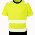 Gerecycled veiligheids-T-shirt, yellow / black — productfoto 3