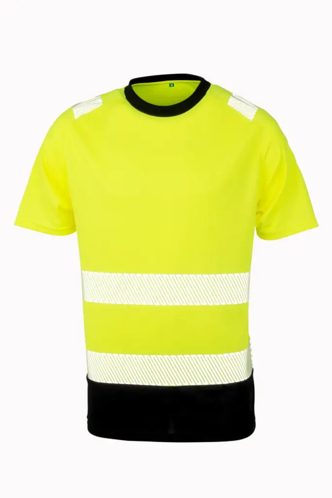 Gerecycled veiligheids-T-shirt, yellow / black — productfoto 3