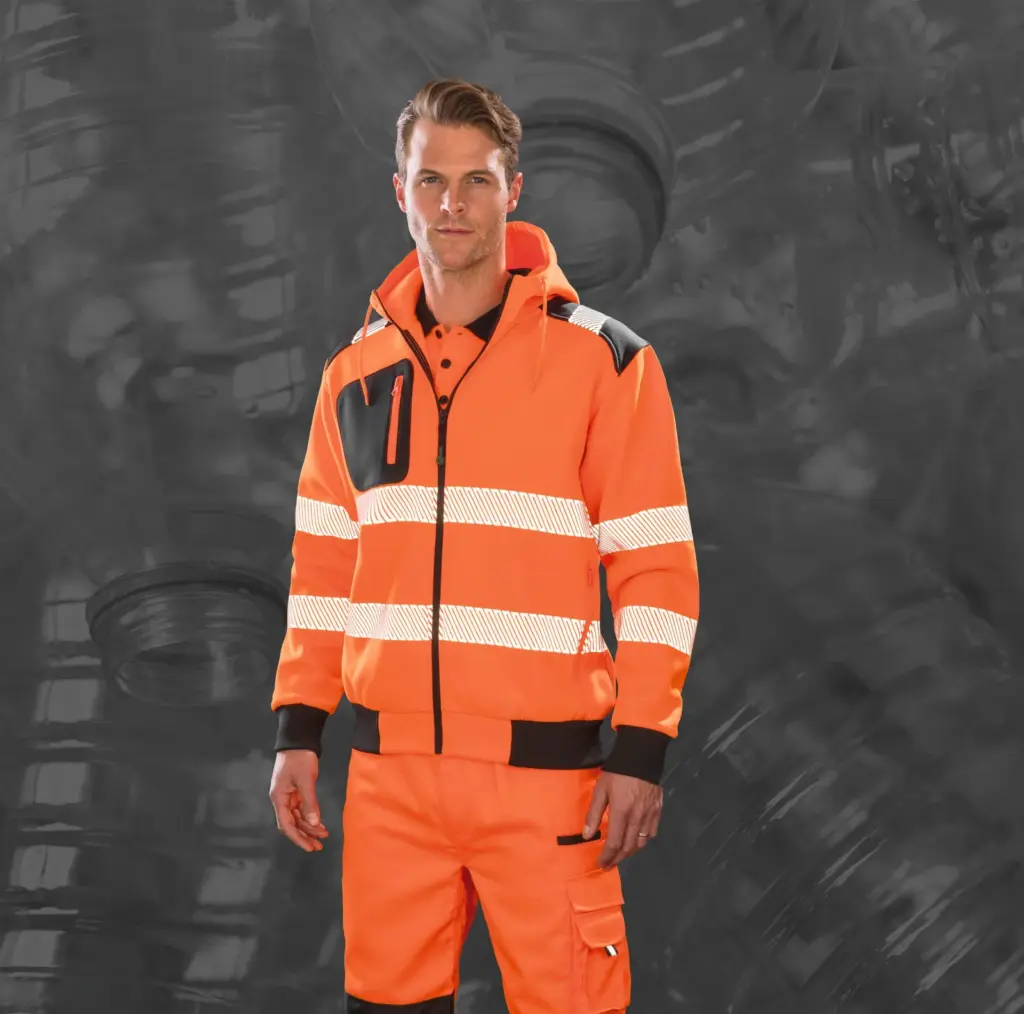 Gerecycled veiligheidssweatvest met capuchon