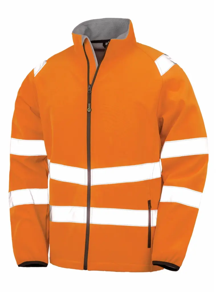 PS_R505X-FS_FLUORESCENTORANGE - Hidalgo-werbeartikel Gerecycled veiligheidssoftshell, fluorescent orange — productfoto 2