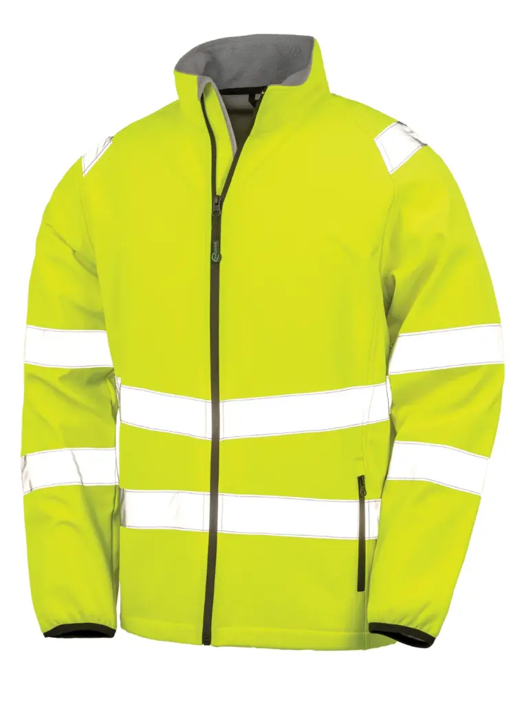 PS_R505X-FS_FLUORESCENTYELLOW - Hidalgo-werbeartikel Gerecycled veiligheidssoftshell, fluorescent yellow — productfoto 3