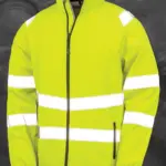 Gerecycled veiligheidssoftshell, fluorescent yellow — productfoto 4