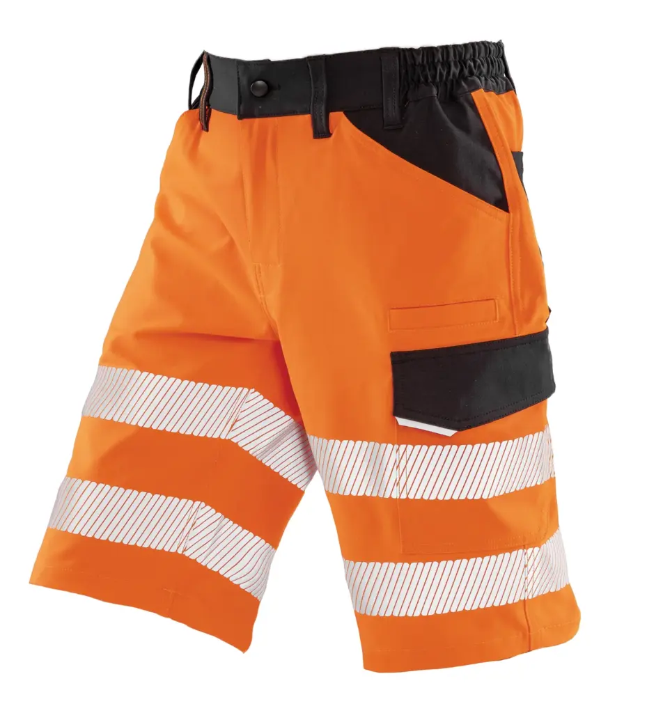 PS_R519X-S_FLUORESCENTORANGE - Hidalgo Safe-Guard gerecyclede stretch veiligheidsbermuda, fluorescent orange — productfoto 4