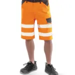Safe-Guard gerecyclede stretch veiligheidsbermuda, fluorescent orange — productfoto 5