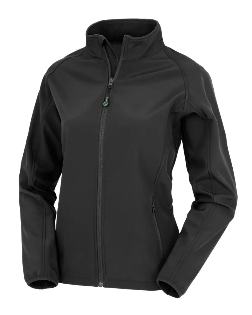 Gerecycled damessoftshelljas, black — productfoto 3